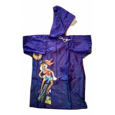 Zeel Looney Tunes Kids Transparent Raincoat Purple Size 22"